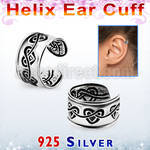 ehvcf18 925 silver helix ear cuff w a conected hearts design