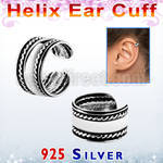 ehvcf3 sterling silver helix ear cuff with double twisted lines
