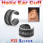 ehvcf5 sterling silver helix ear cuff with antique pattern