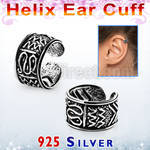 ehvcf7 sterling silver helix ear cuff with wave design