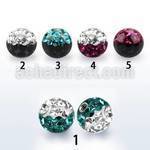 emfr5 5mm ball with ferido glued 2 color multi crystals
