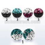 emfr6 6mm ball with ferido glued 2 color multi crystals