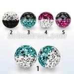 emfr8 8mm ball with ferido glued 2 color multi crystals