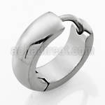 er133 pair of high polished steel huggies with rounded edges