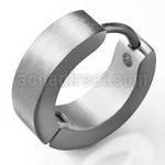 er134 loose pair of matte stainless steel huggies ear hoops