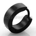 er134b pair of black stainless steel plain huggies ear hoops