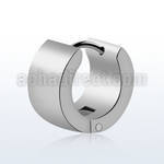 er138 pair of stainless steel wide huggies w matt polish