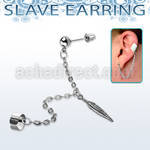 erdl12 stainless steel fake slave helix clip w chain feather