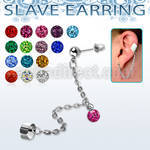 erdl16 steel fake slave helix clip w ferido multicrystal ball