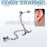 erdl19 steel fake slave helix clip w dangling happy mustache