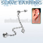 erdl4 steel fake slave helix clip with chain dolphin with cz