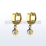 ergmjt6 gold steel huggies earrings w 6mm multi jewel ball