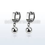 erhb8 steel huggies earrings w 8mm high polished steel balls