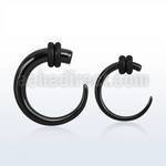 extsr black anodized 316l steel curved taper with o rings