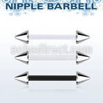 fbbnpcn5 bioflex nipple barbell, 14g (1.6mm) w 5mm steel cones