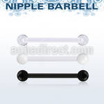 fbbnpvb4 bioflex nipple barbell, 14g (1.6mm) w 4mm balls