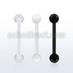 fbbuv5 bioflex tongue barbell, 14g (1.6mm) w 5mm balls