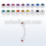 fbneajb3 bioflex eyebrow banana w 3mm bezel set jewel balls