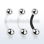 fbns bioflex belly banana, 14g (1.6mm) with 5 6mm steel ball