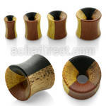 fpjsat double flare flesh tunnel w four different wood quarters