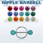 frnpe5 316l steel nipple shield w 2 5mm multi crystal balls