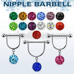 frsnp10 316l steel nipple stirrup w 10mm multi crystal ball