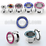 fscpcr 316l steel screw fit tunnel w crystal rim w resin cover