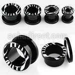 ftaa black acrylic screw fit tunnel with b w zebra stripes