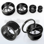 ftliz black pvd 316l steel screw fit tunnel with lizard