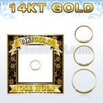 g14end solid 14k gold endless nose hoop w an outer diameter