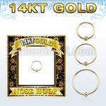 g14hob solid 14k gold endless nose hoop w ball