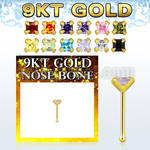 g9nbqm1 9kt gold nose bone, 22g  w 2mm square prong set cz stone