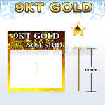 g9ysst 9kt gold bend it yourself nose stud w 2mm star top