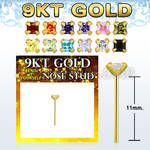 g9yzqm1 9kt gold bend it  nose stud 22g w 2mm square prong set cz