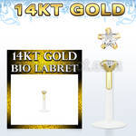 gbizsc bioflex labret with push in 14k gold w star prong cz
