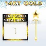 gbst 14kt gold nose bone with 2 5mm plain gold star top