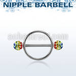 gfrnpe5 316l steel nipple shield w 2 5mm multi crystal balls