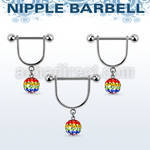 gfrsnp8 steel nipple stirrup w 8mm gay pride multi crystal ball