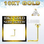 gisztm1 10kt gold nose screw, w 3mm triangle cz stone