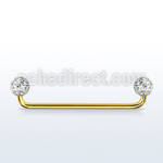 gold  90 316l steel surface barbell w ferido balls