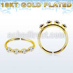 gold plated silver nose hoop w four 1.5mm round crystals 