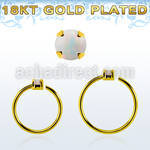 gpnho15 gold plated silver seamless nose ring w 1.5mm opal