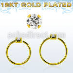 gpnhz2 gold plated silver seamless nose ring w 2mm prong set cz