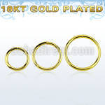 gpsel18 gold plated silver seamless ring 1mm w diameter 8 12mm