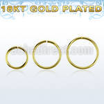 gpsel22 18k gold plated 925 silver seamless ring, 22g (0.6mm)