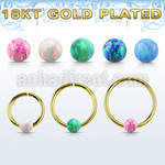 gpselo20 18k gold plated silver seamless ring 20g 3mm opal ball