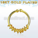 gpsep12a gold plated silver fake septum ring w a rope design