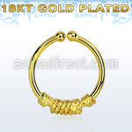 gpsep12b gold plated silver fake septum ring w a knoted wire