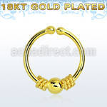 gpsep12c gold silver fake septum ring w a balinese wire ball