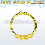gpsep12d gold plated silver fake septum ring w a balinese wire